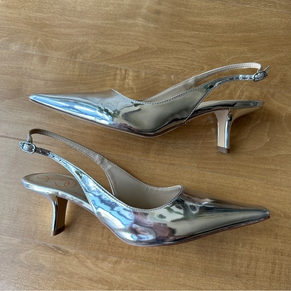 Sam Edelman Bianka Slingback Pump, Soft Silver, Size 8.5M or 8 1/2 Medium - Picture 12 of 16